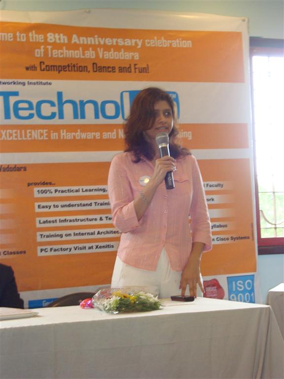 The CEO, Mrs Rachana Karia addressing the students gathering...